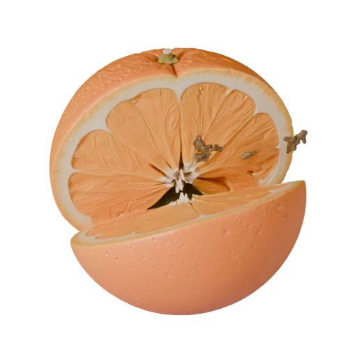 Genschnittene Orange 3D-Asset für Echtzeit-Studio-Engines