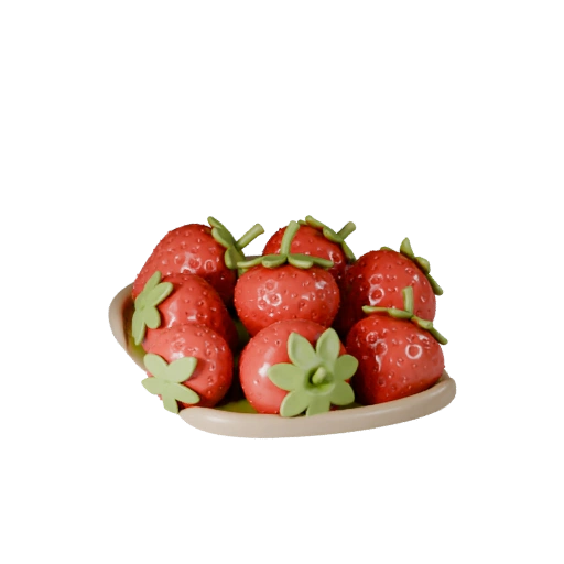 Markt-Erdbeerkorb 3D Web-Asset für Browser