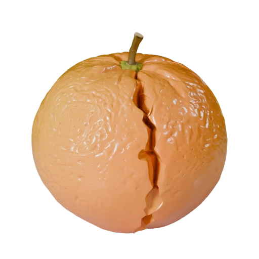 Detaillierte geschnittene Orange 3D-Asset für Studio-Renderings