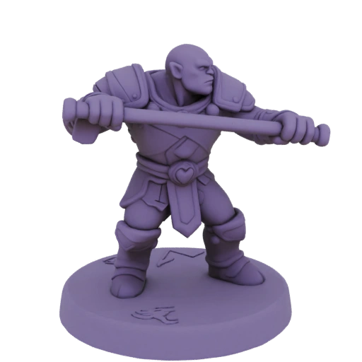 Miniature STL d'Orque Guerrier Guerrier - Pose Visée