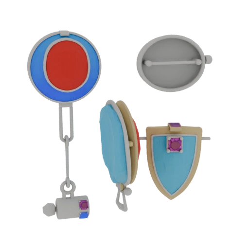 Spilla Geometric Cameo 3D Web Asset per Uso Online