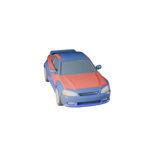 Modello 3D Coupé Cartone Animato per Giochi Stilizzati Asset PBR