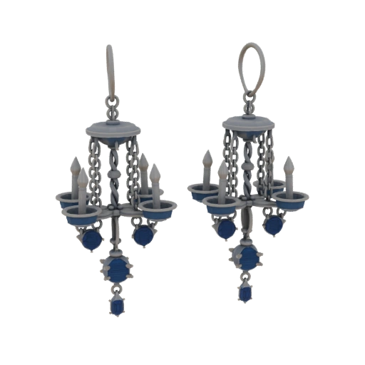 Boucle d'oreille lustre 3D pour pages de cabinet héros