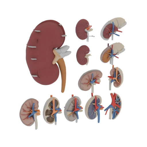 Vascular Kidney 3D Print Ready Asset for Hobby STL