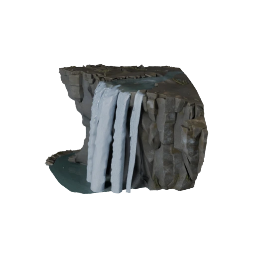 Waterfall Cliff Scene Unreal 3D Asset for Game Levels