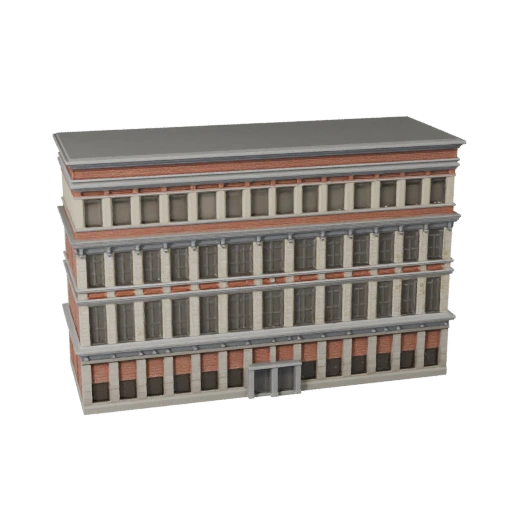Modelo 3D de Fachada Industrial para Unity - Ativo de Jogo em Tempo Real