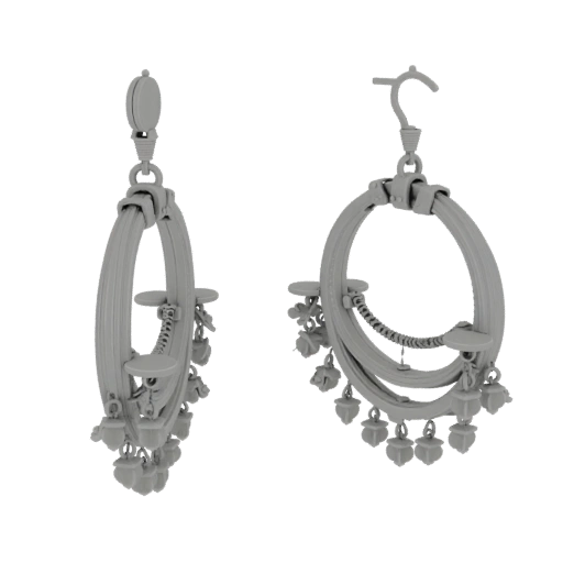 Boucles d'oreilles créoles lustre 3D pour rendus principaux