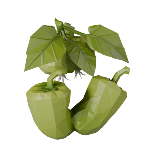 Poivron de jardin 3D Asset pour Niveaux de Moteur de Jeu