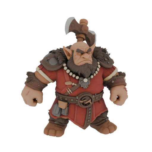 Miniatura STL de Bárbaro Enano Real de Fantasía