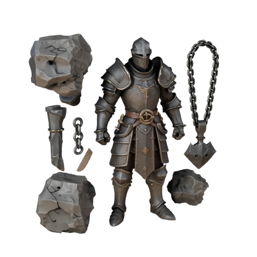 Modelo de Personagem Cavaleiro de Fantasia - Articulado