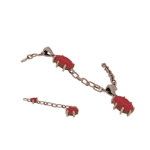 Asset 3D Détaillé de Collier Rubis pour Rendu Studio