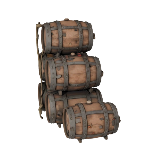 Barril Detalhado e Envelhecido - Ativo Principal 3D para Estúdio