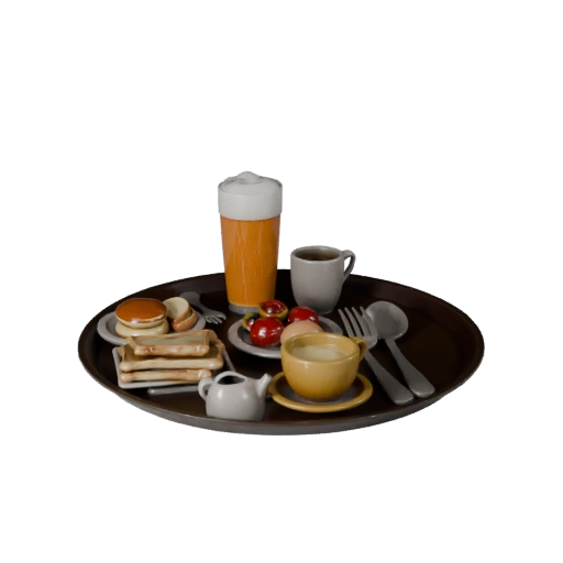 Modello 3D Vassoio Colazione Banchetto per Studi Cinematografici