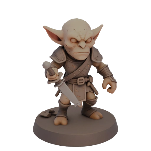 Mittelalterlicher Goblin Krieger Miniatur STL
