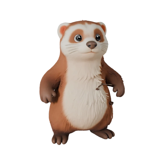 Modello 3D Furetto Cartone Animato - Asset Stilizzato per Animazione | PBR