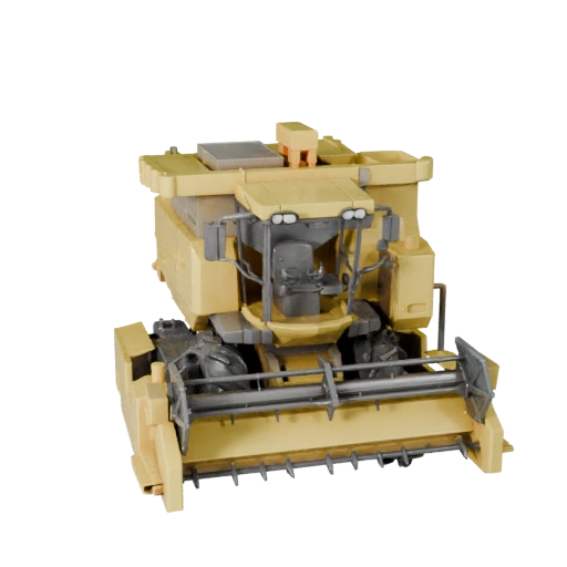 Printable Combine Harvester STL 3D Model - Display