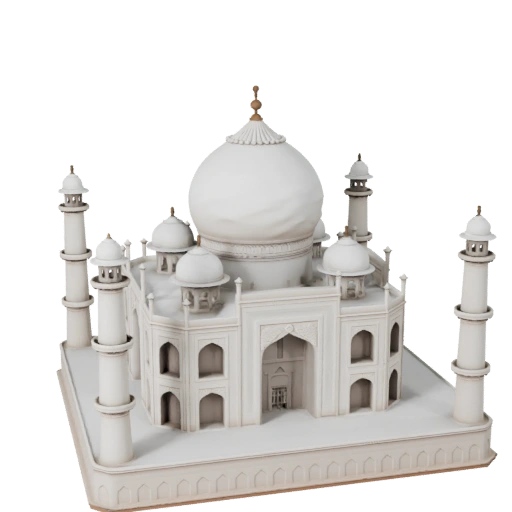 Stilisierte Taj Mahal 3D-Modell - Spiel-Asset für Architektur