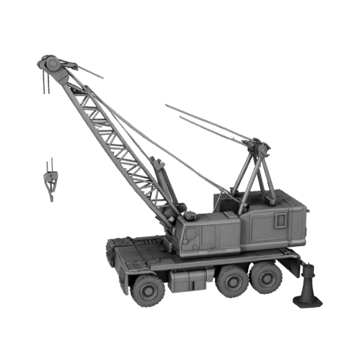 Modèle 3D STL Imprimable de Grue Mobile pour Objets de Collection