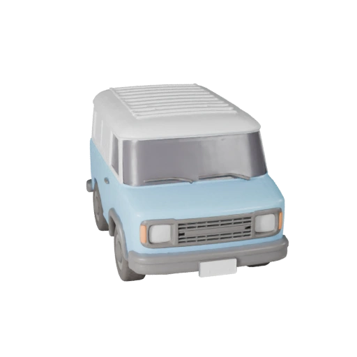 Modelo 3D de Furgoneta Retro para Unity - Activo de Juego Poligonal Bajo (Legacy)