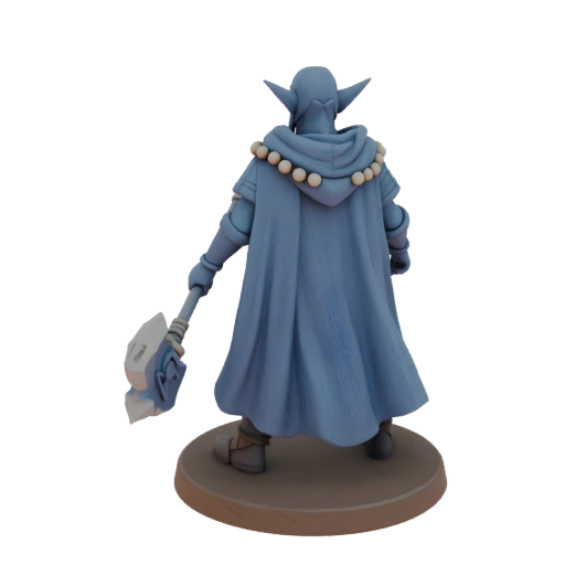 Miniatura STL de Clérigo Elfo de Fantasía - Defensiva