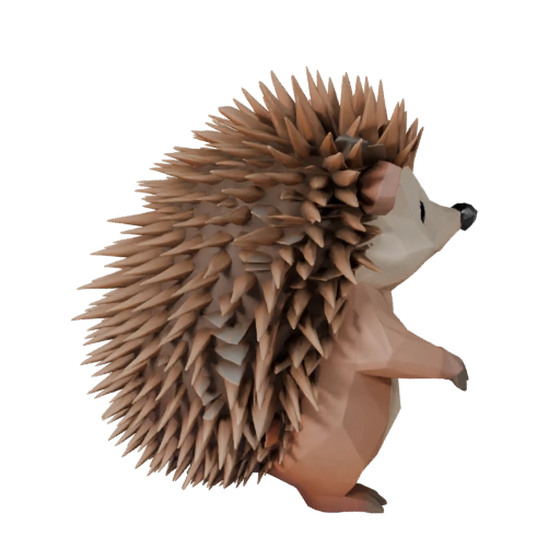 Low Poly Hedgehog 3D Model - Unity Game Asset with FBX | PBR