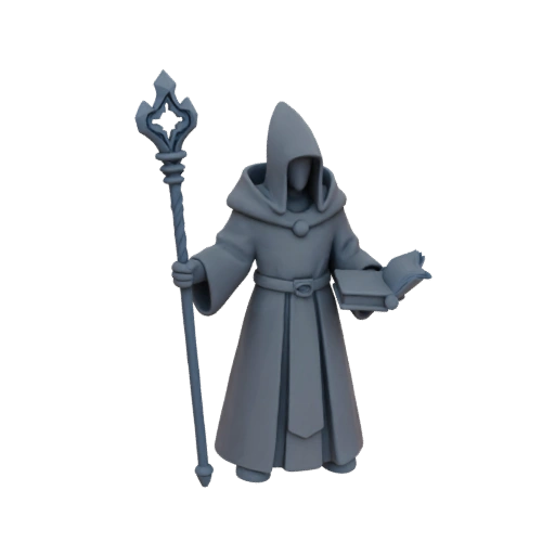 Mittelalterlicher alter Zauberer Miniatur STL
