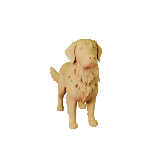 Modello 3D Cane Golden Retriever High Poly - Asset STL per la Stampa