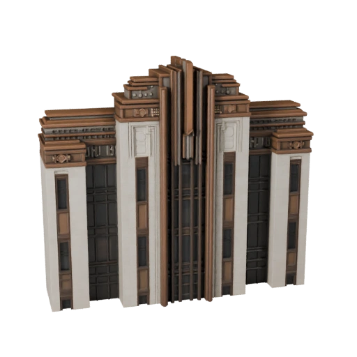 Art Deco Fassade 3D Modell für Unity - Spiel-Asset für Architektur