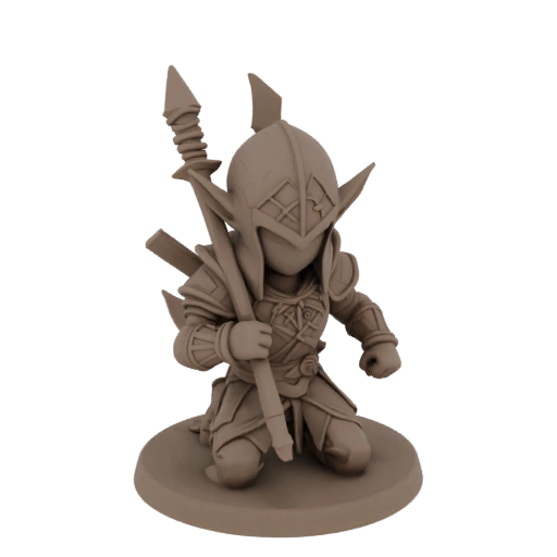 Miniature STL d'Assassin Elfe Médiéval - Attaque