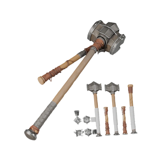 Mazza d'Allenamento Prop 3D Game Asset per Livelli di Gioco