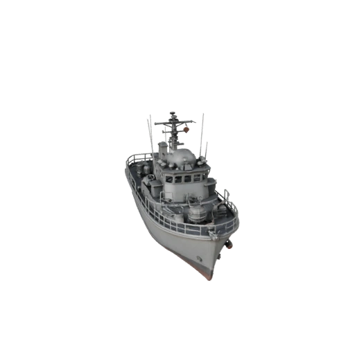 نموذج قارب دورية عتيق ثلاثي الأبعاد لـ Blender والألعاب - PBR