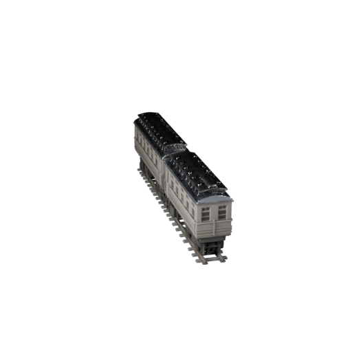 Low Poly Vintage Passenger Train 3D Model for Unity