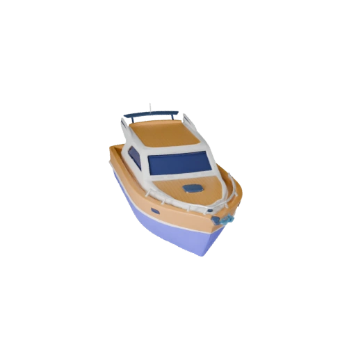 Modello 3D Yacht Cartone Animato per Giochi Stilizzati Asset PBR