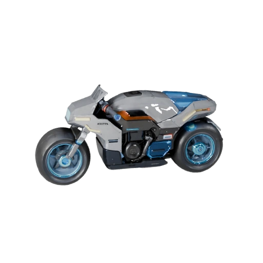 Modelo 3D de Moto Cyberpunk para Unity - Asset de Juego Poligonal Bajo