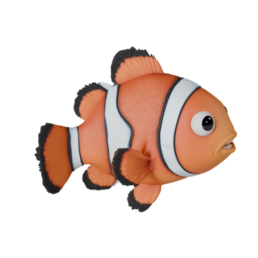Modèle 3D Poisson-clown pour Blender - Asset PBR avec Textures | PBR