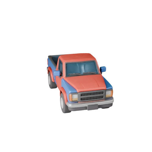 Camioncino Pickup Cartone Animato 3D - Asset Stilizzato per Giochi