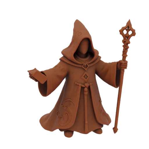 Mittelalterlicher Zauberer Miniatur STL - Gussform