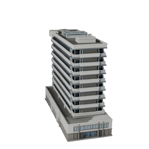 Edificio Sede Banco Estilizado 3D Model - Asset de Juego