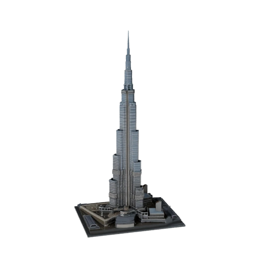 Modelo 3D Burj Khalifa poligonal bajo para Juegos y RV en tiempo real