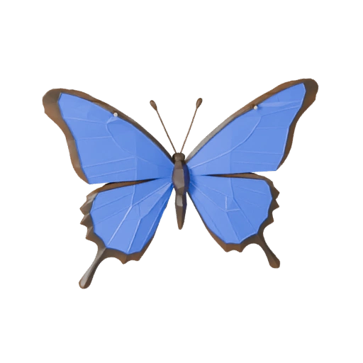 Modello 3D Farfalla Morpho Blu Low Poly - Asset di Gioco Unity con FBX