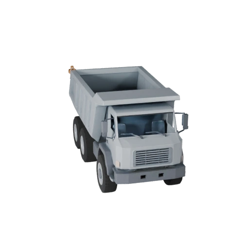 Modelo 3D de Camión Volquete Poligonal Bajo para Unity y Unreal PBR Asset
