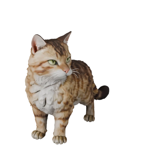 Modello 3D Gatto Persiano per Unity - Asset Pronto per il Gioco, FBX | PBR