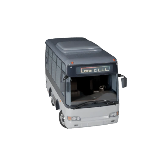 Modelo 3D de Micro-ônibus Pronto para Jogo para Uso em Tempo Real Ativo PBR