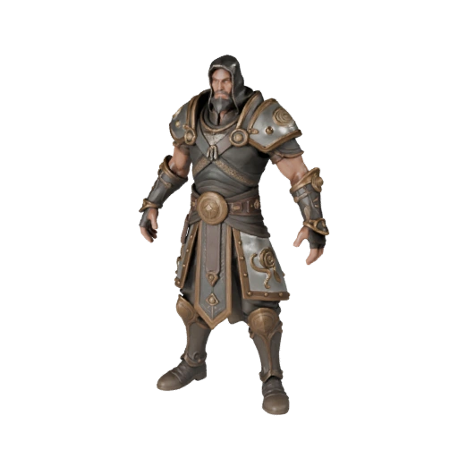 Monge Arcano Realista Modelo de Personagem 3D para Jogos