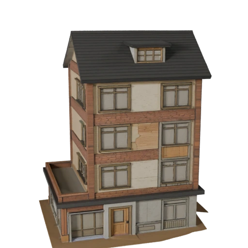 Modelo 3D de Bungalô Estilizado - Asset de Jogo para Arquitetura