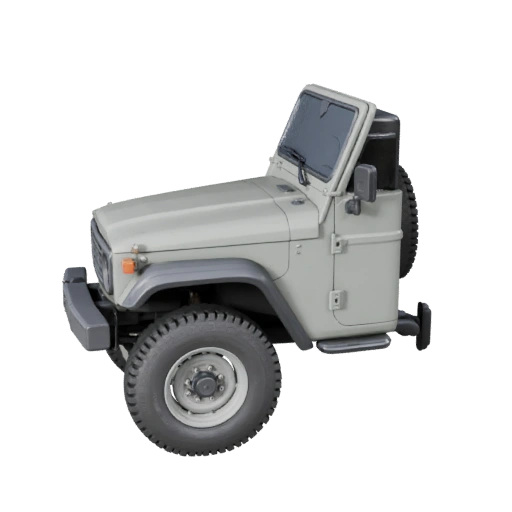 Hohe Poly Vintage Geländewagen SUV 3D Modell für Studio