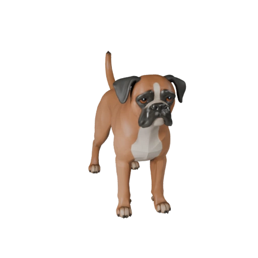 Modelo 3D Perro Boxer de Alto Poligonaje - Recurso STL Detallado para Impresión