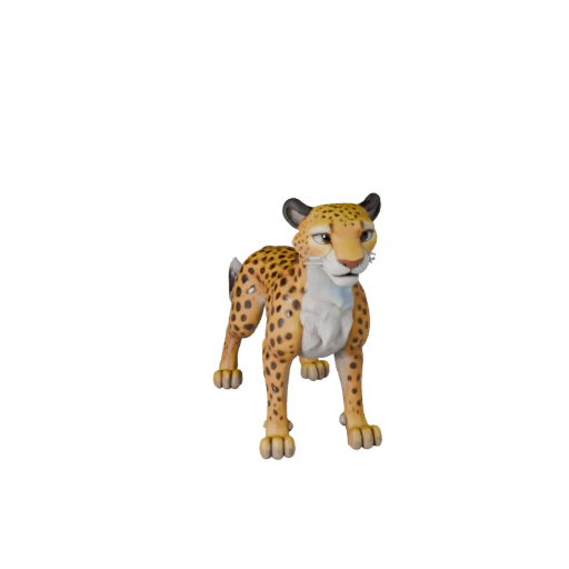 Modelo 3D de Guepardo Desenho Animado - Asset Estilizado para Animação | PBR