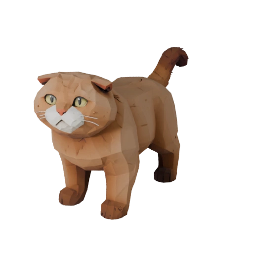Low Poly Scottish Fold 3D Modell - Unity Game Asset mit FBX