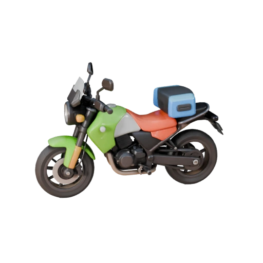 Modèle 3D de Moto d'Aventure Dessin Animé pour Jeux Stylisés